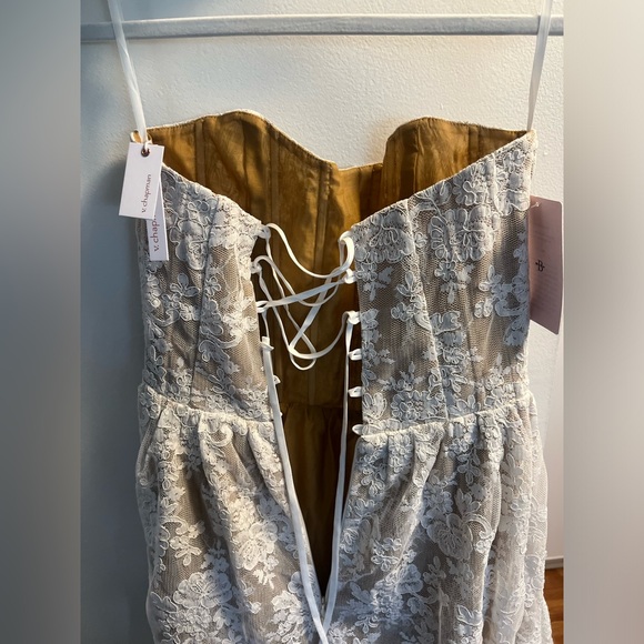 V. Chapman Charlotte Lace Strapless Maxi Gown in Ivory - Picture 10 of 12